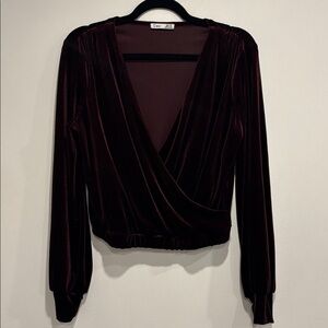 Dex Burgundy Velvet Top